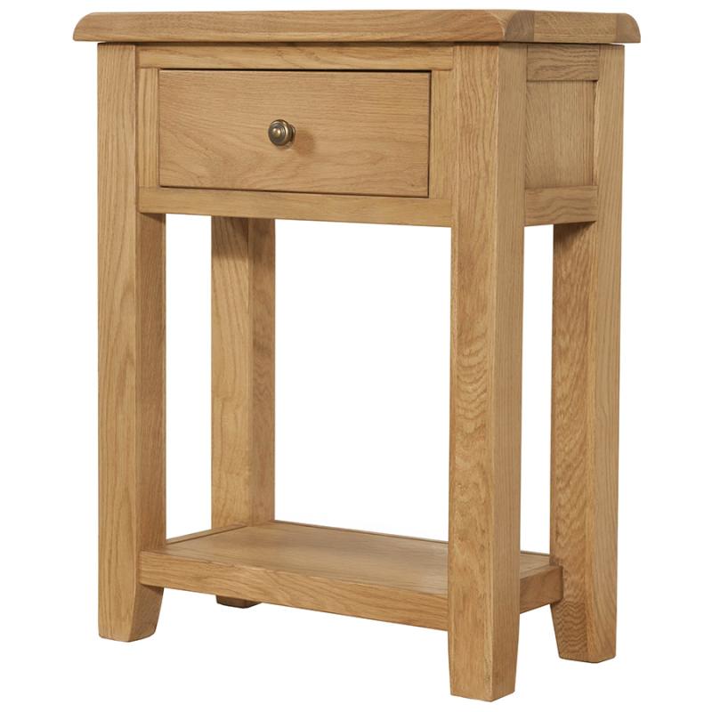 Calverley Oak Small Console Table With Drawer